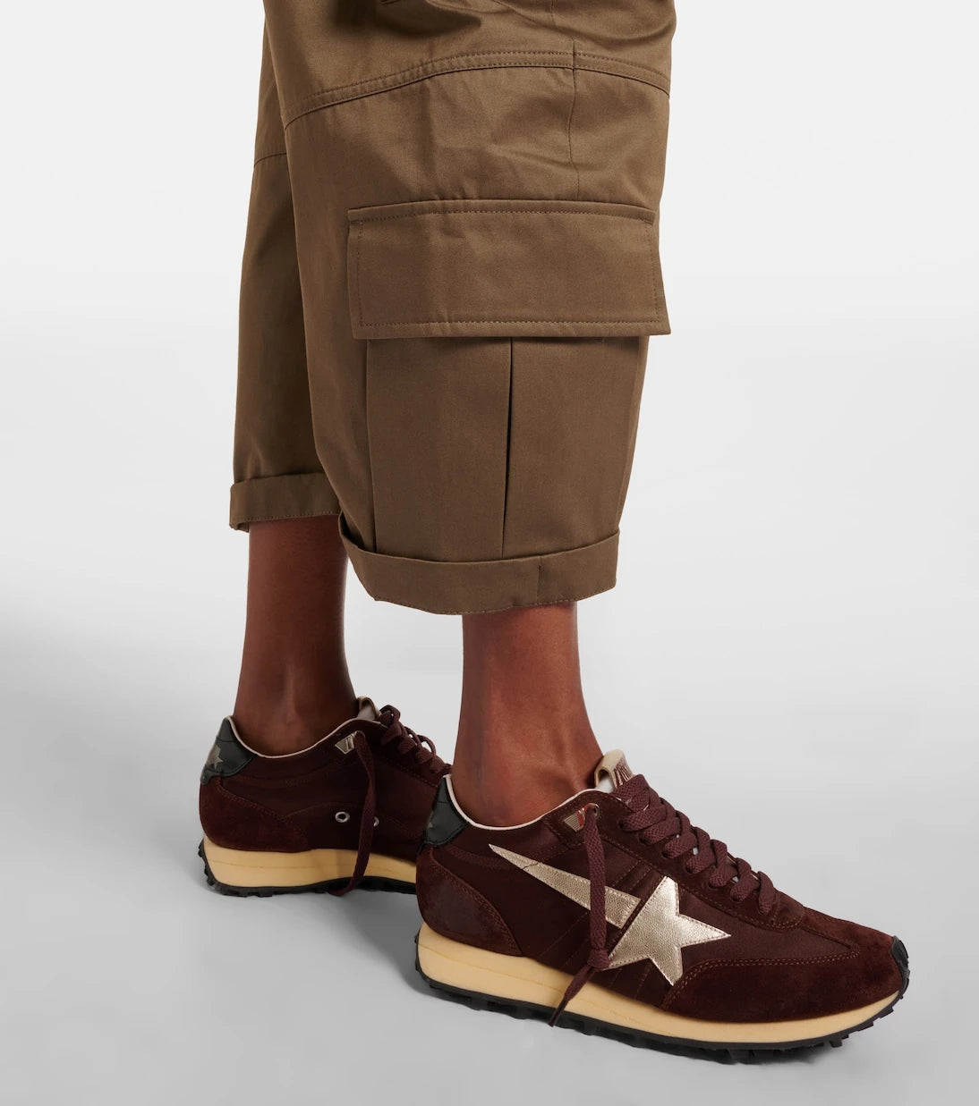 Golden Goose - Marathon satin and suede sneakers