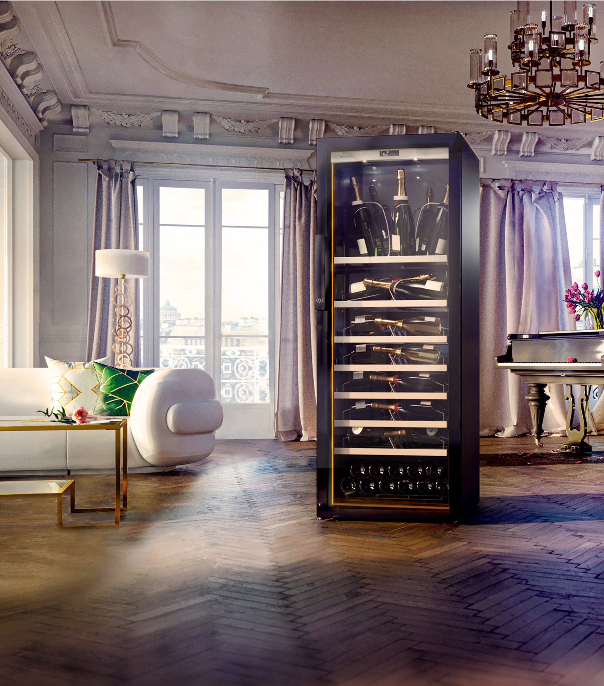 Large Single-Temperature Champagne Cabinet