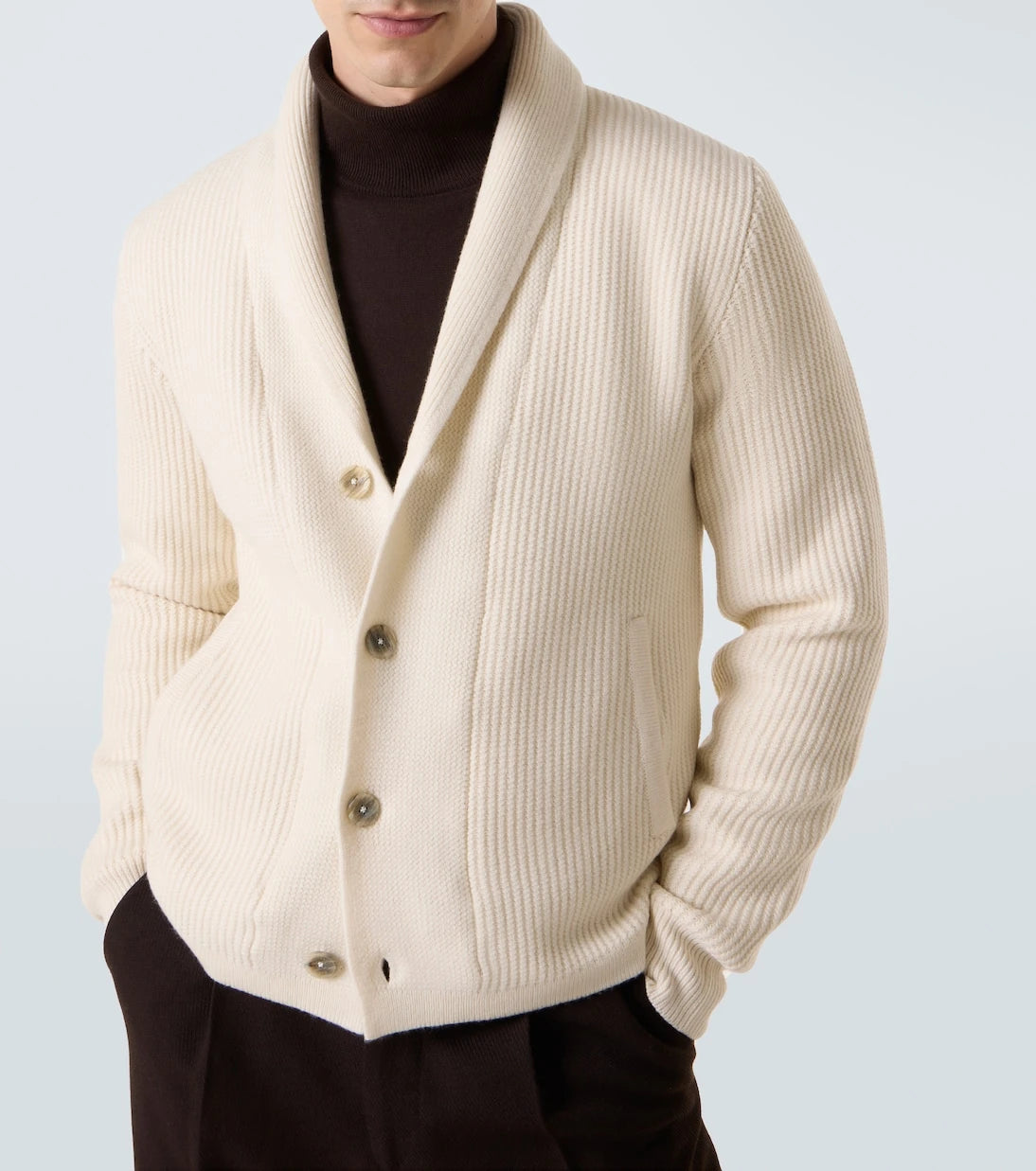 Herno - Ribbed-knit wool cardigan