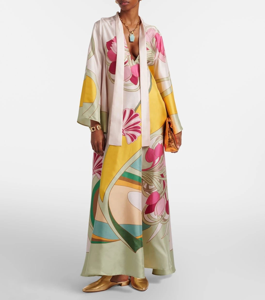 La DoubleJ - Magnifico floral silk twill maxi dres