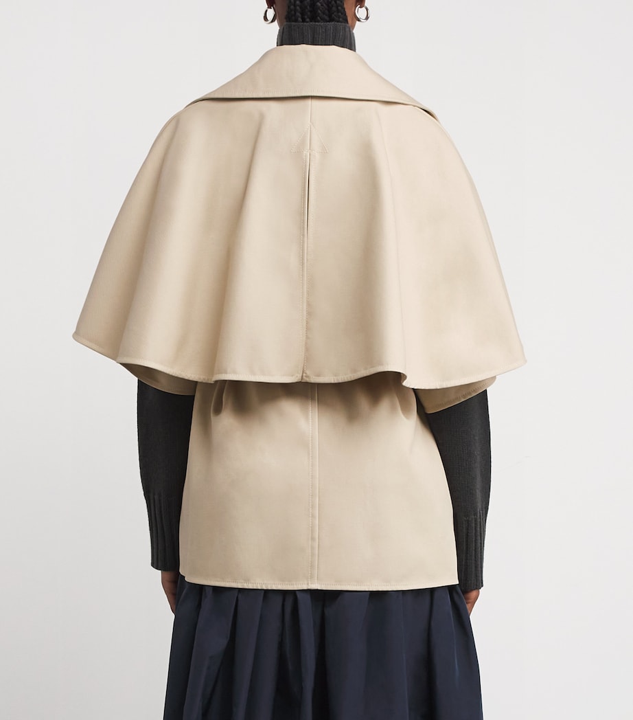 Max Mara Beige Cotton Cape Jacket