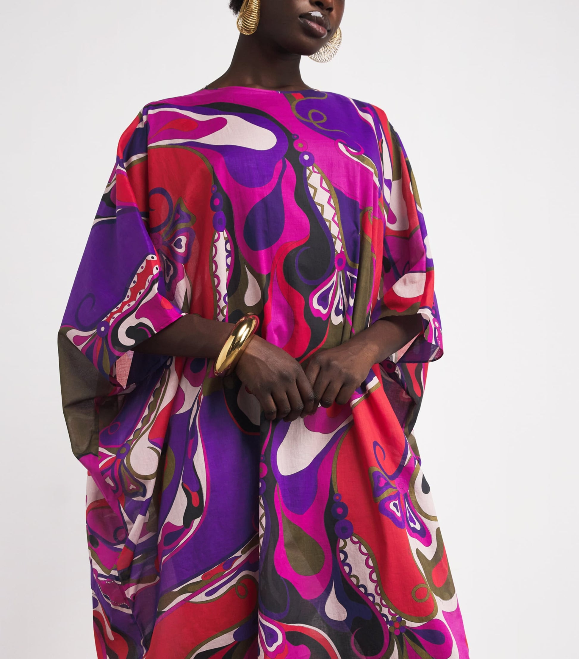 Multi Cotton Kaftan Maxi Dress