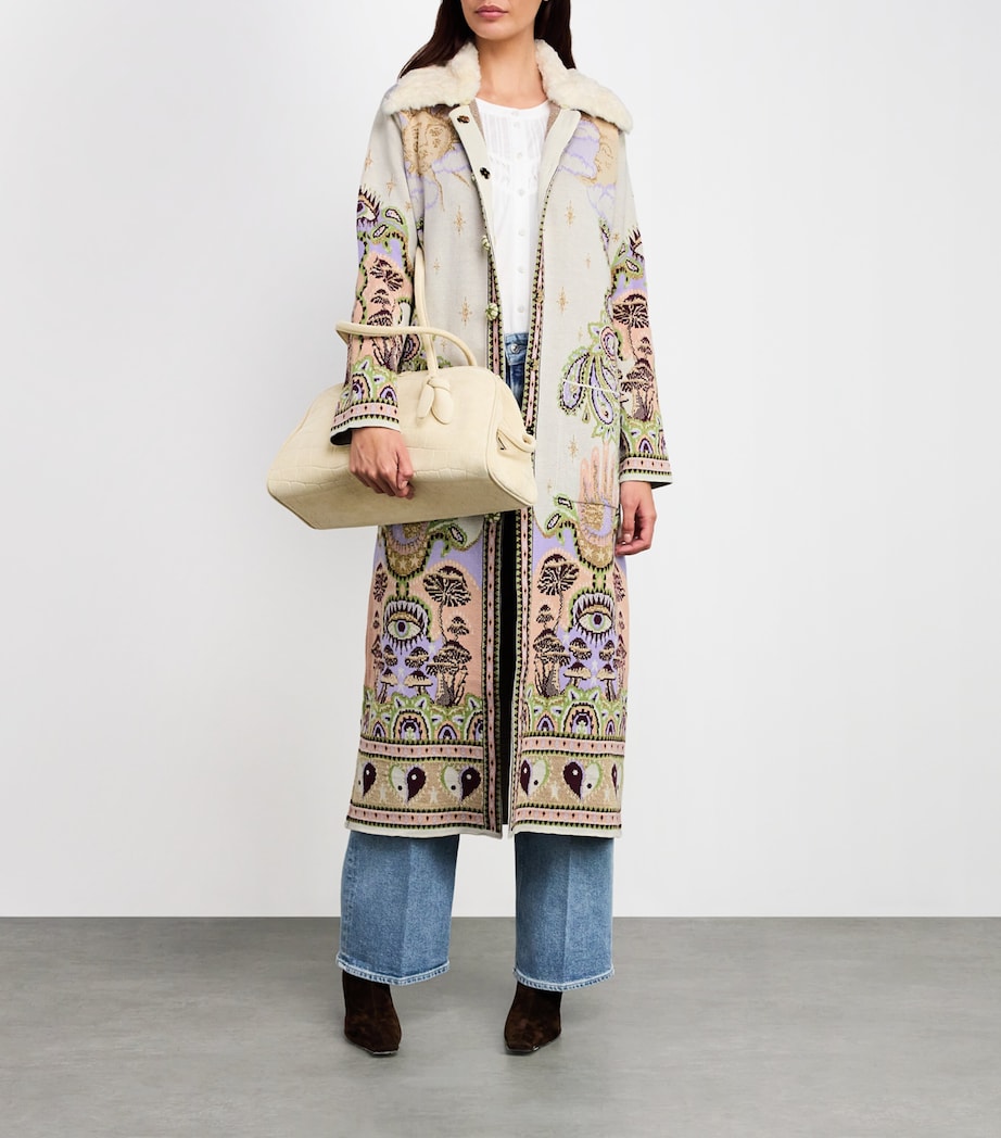 White Jacquard Written In The Stars Coat