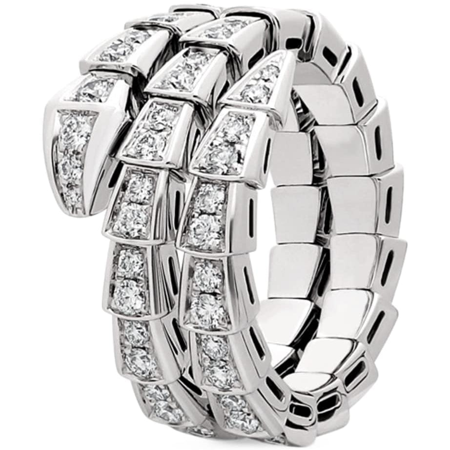 Bvlgari White Gold and Diamond Serpenti Viper Ring