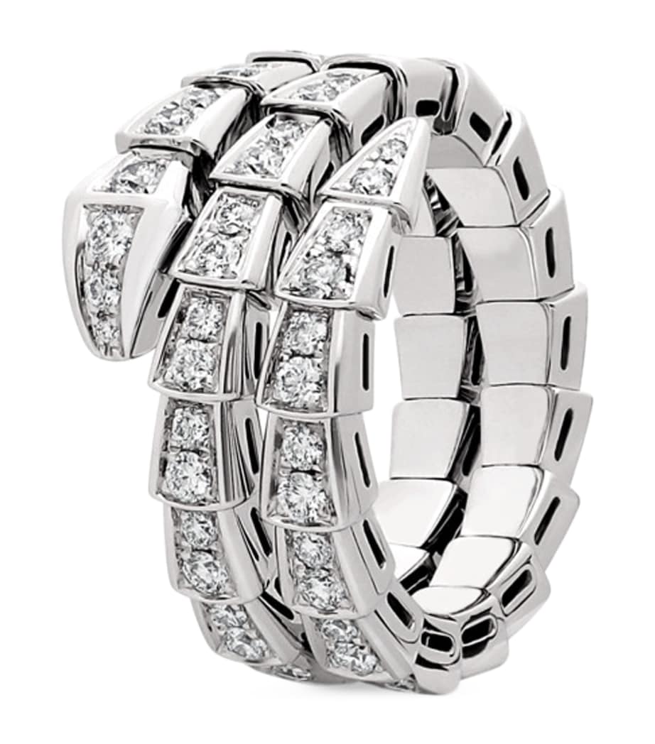 Bvlgari White Gold and Diamond Serpenti Viper Ring