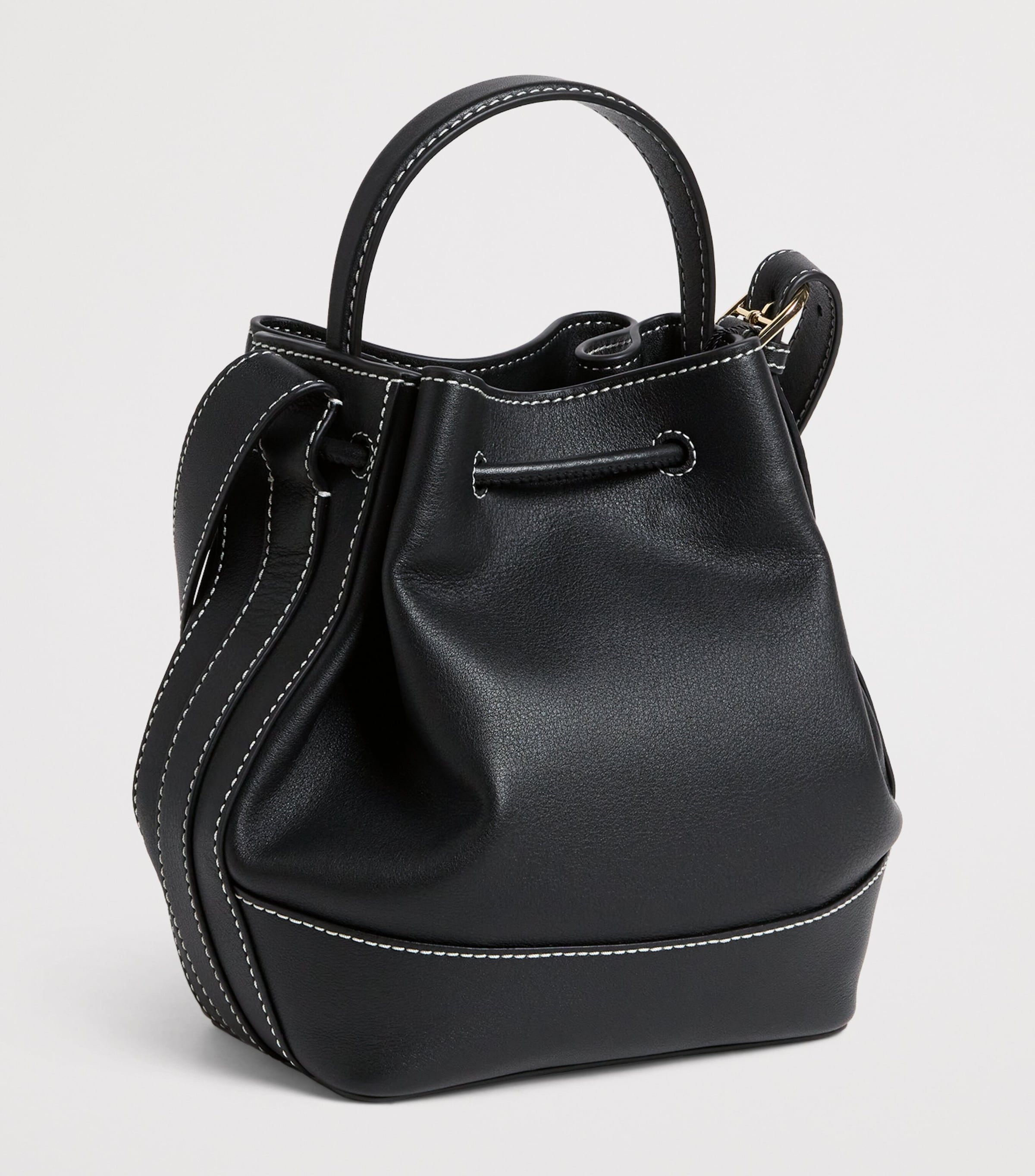 Claudie Pierlot Black Leather Alvan Bucket Bag