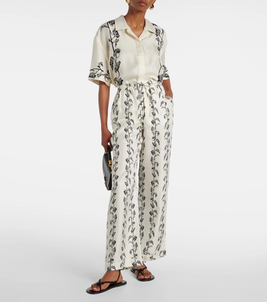 Asceno - Aurelia silk twill palazzo pants