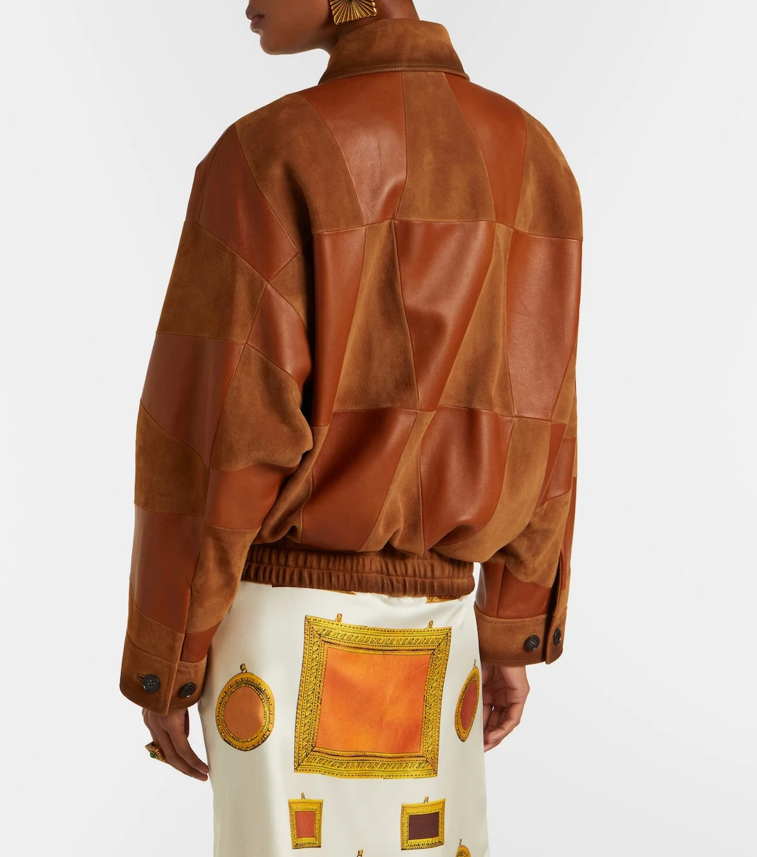 Versace - Leather and suede blouson jacket