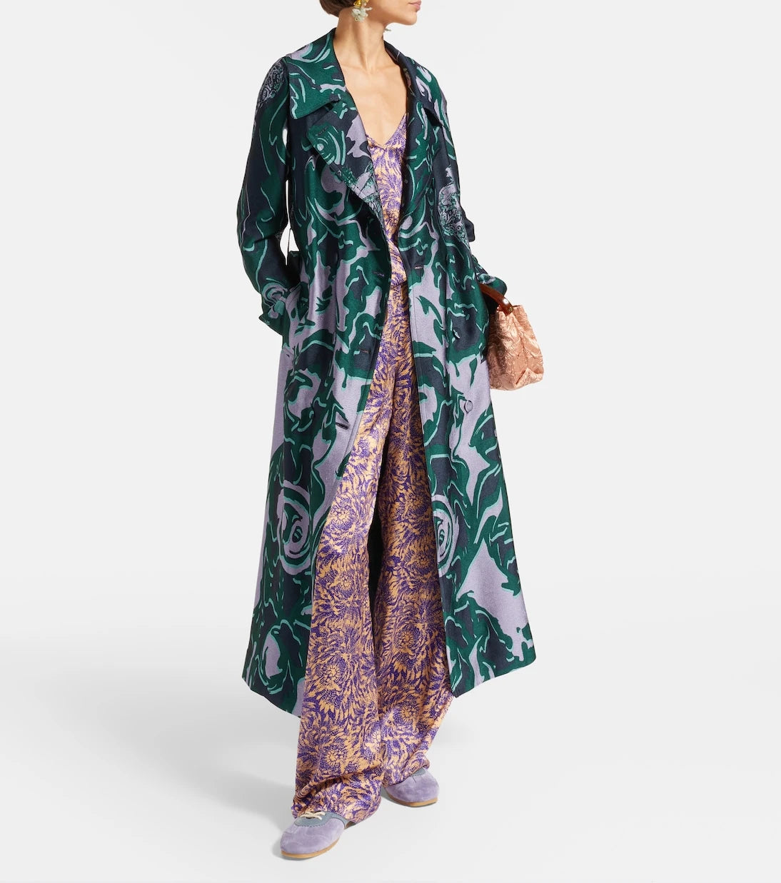 Dries Van Noten - Floral silk satin wide-leg pants