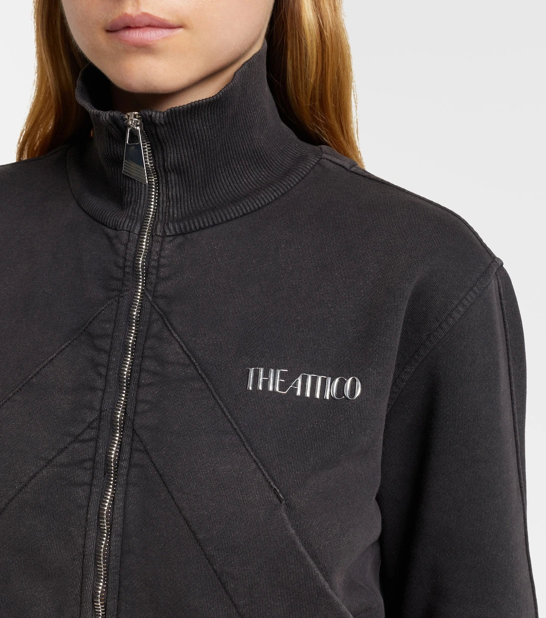 The Attico - Cropped cotton sweatshirt