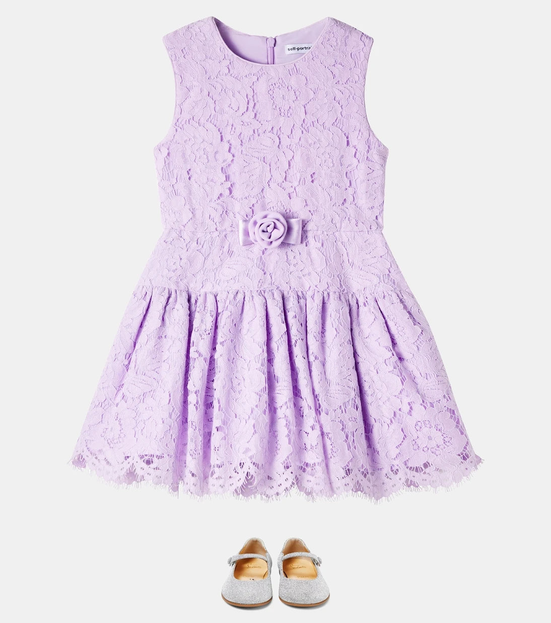 Self-Portrait Kids - Bow-detail lace dress
