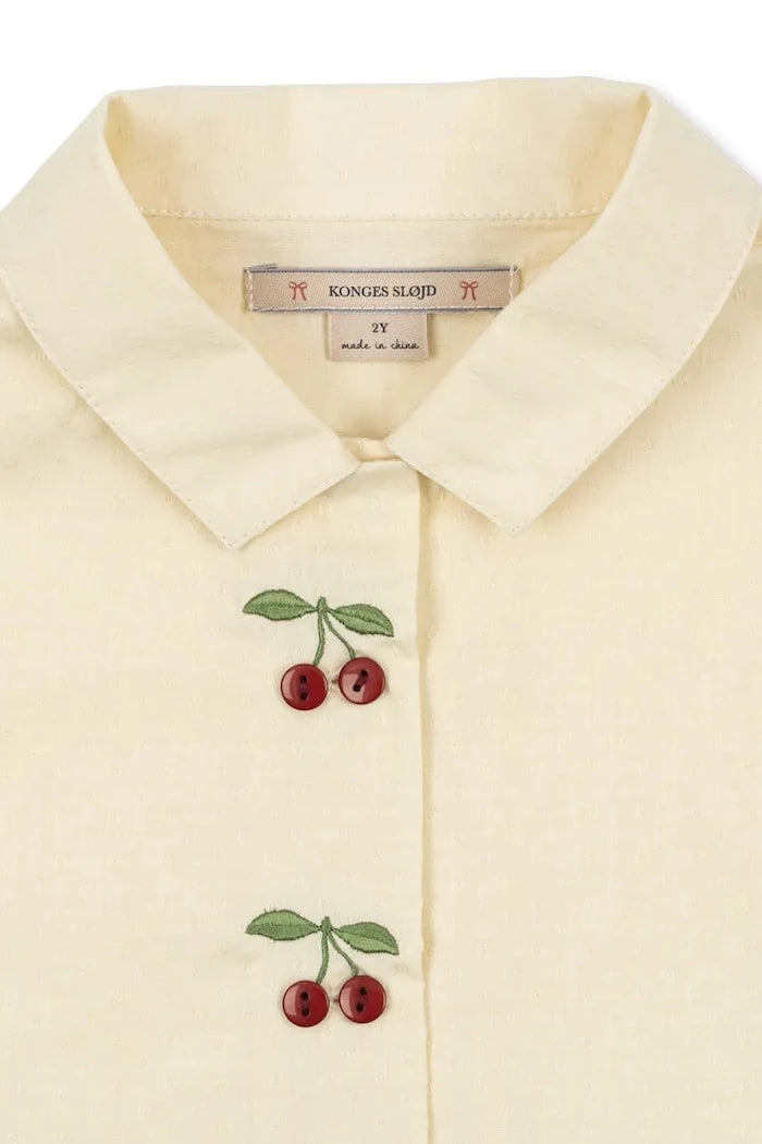 Konges Sløjd EVIA CHERRY SHIRT GOTS Çocuk Pamuklu Gömlek