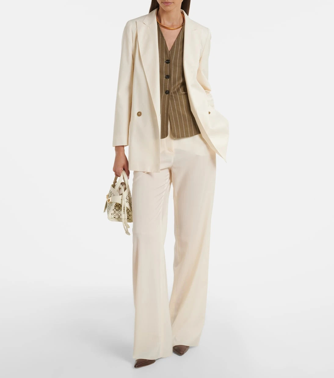 Max Mara - Belted virgin wool wide-leg pants