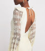 White Crocheted Embellished Maxi Dress