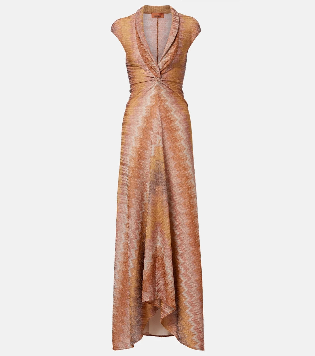 Missoni - Gathered asymmetric lamé maxi dress