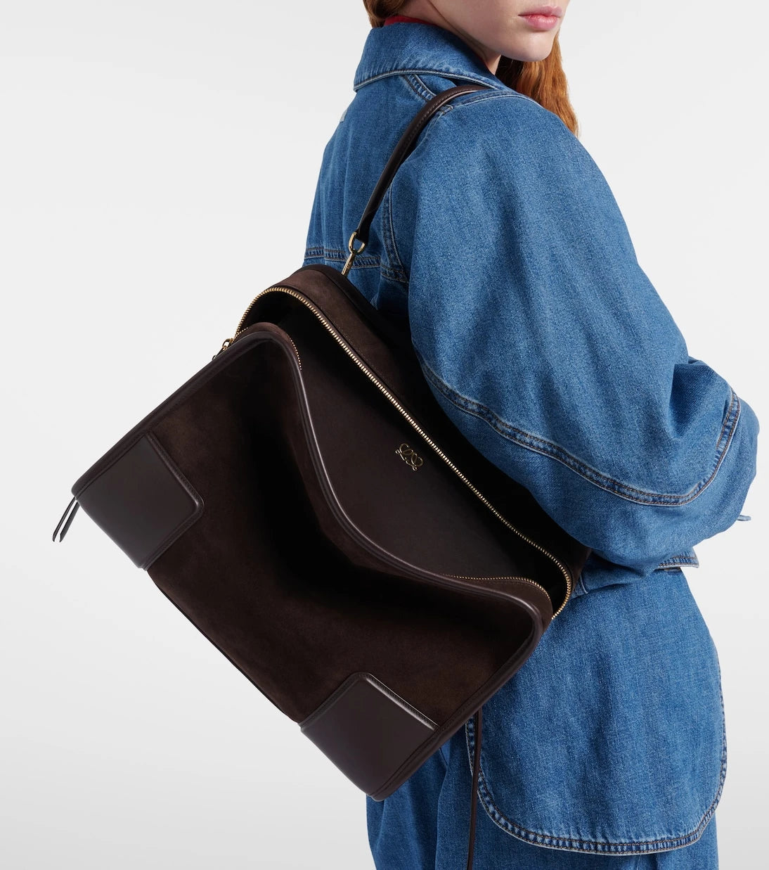 Loewe - Amazona 180 Large suede top-handle bag