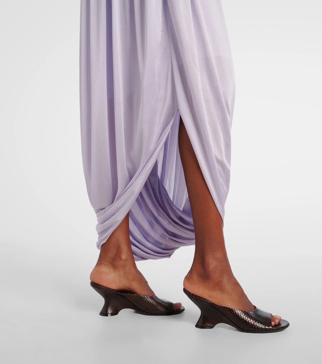 Jacques Wei - Leopard-print draped maxi dress