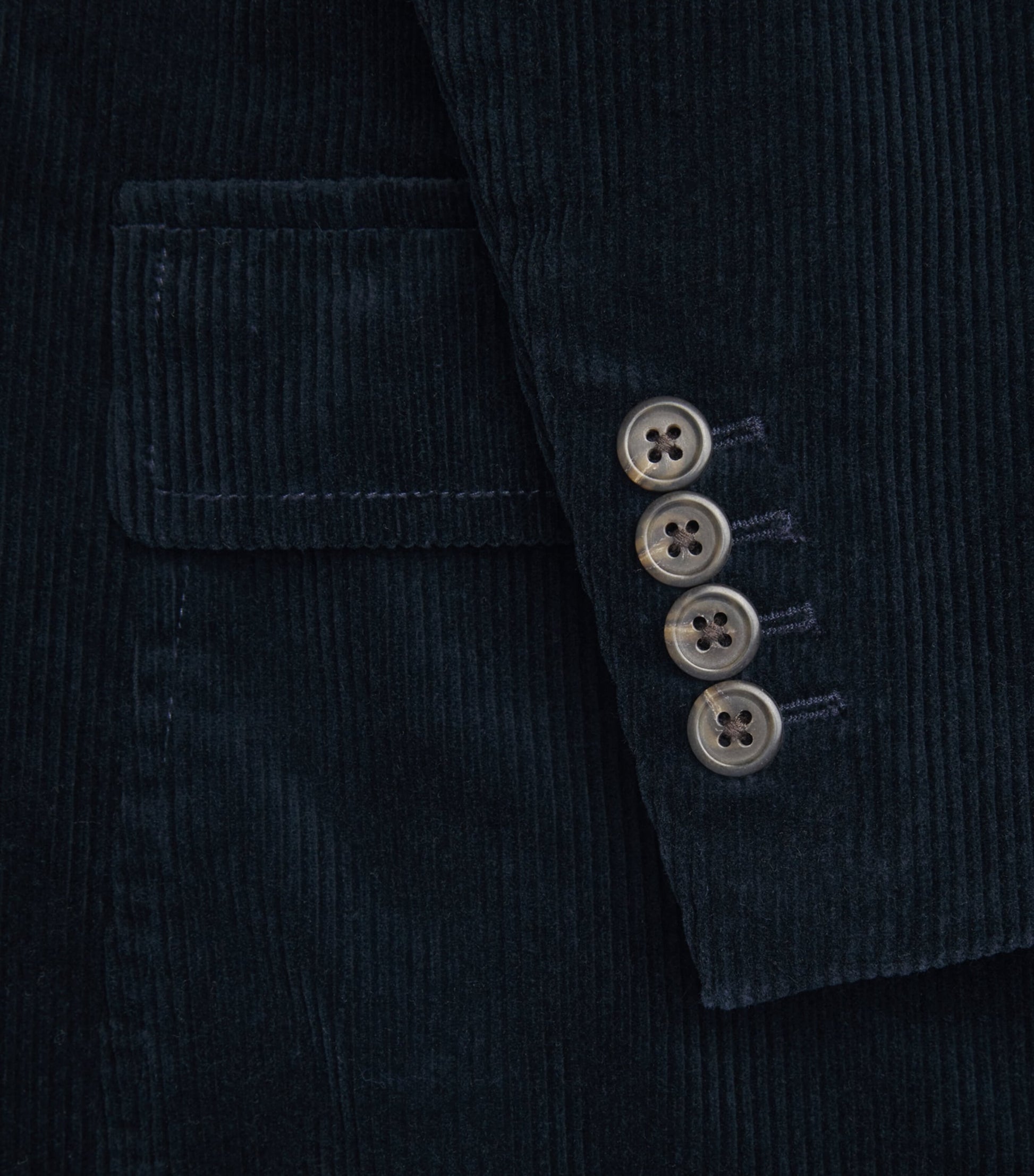 Corduroy Single-Breasted Blazer NAVY