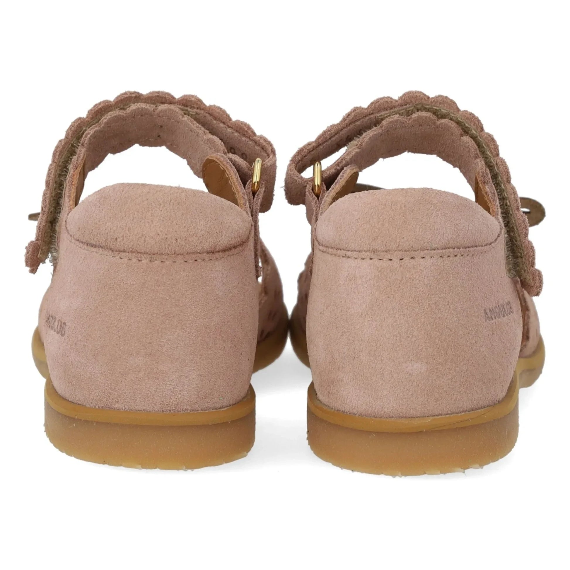 Angulus - Butterfly Suede Sandals | Pale Pink