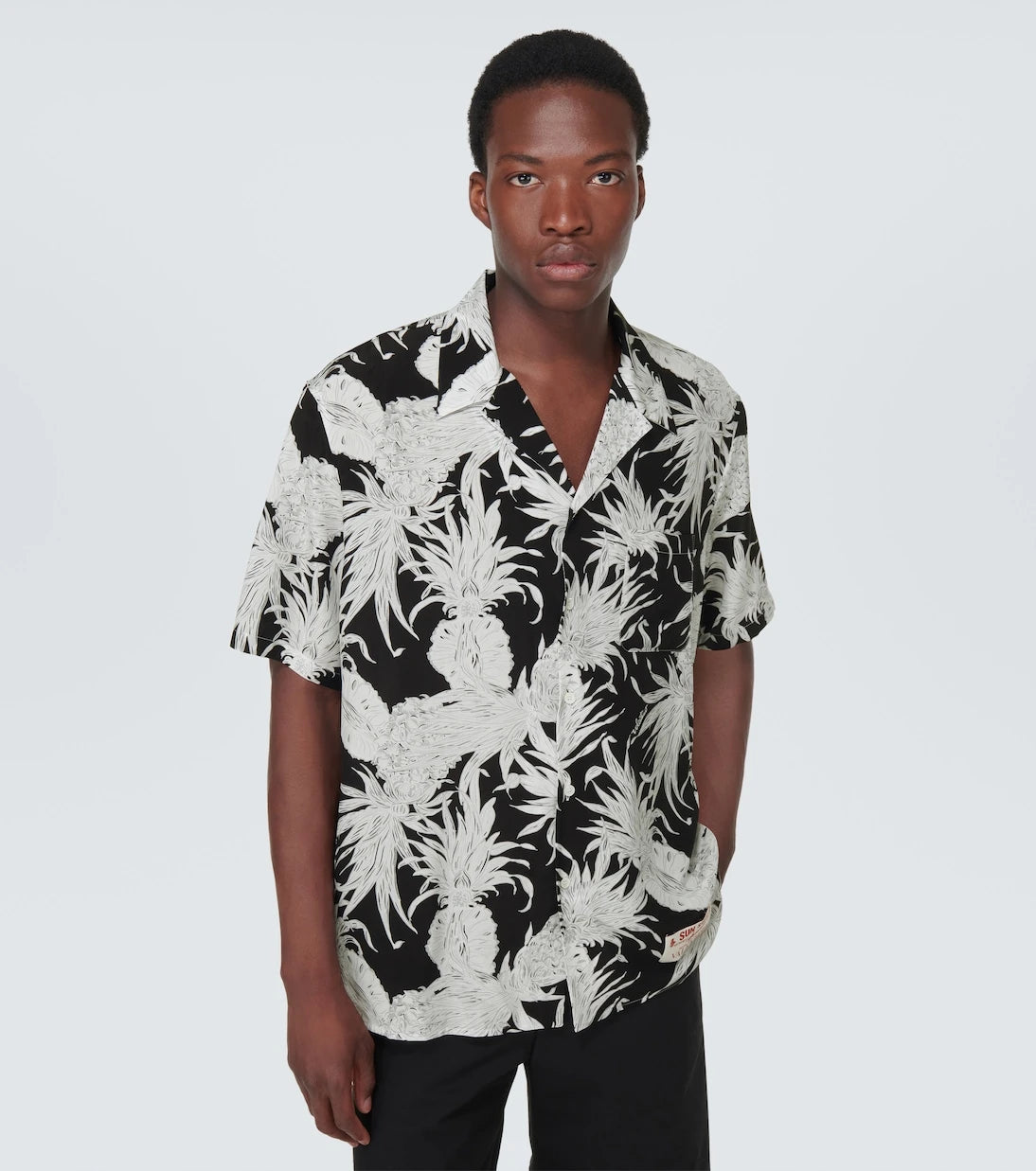 Valentino - Printed silk bowling shirt