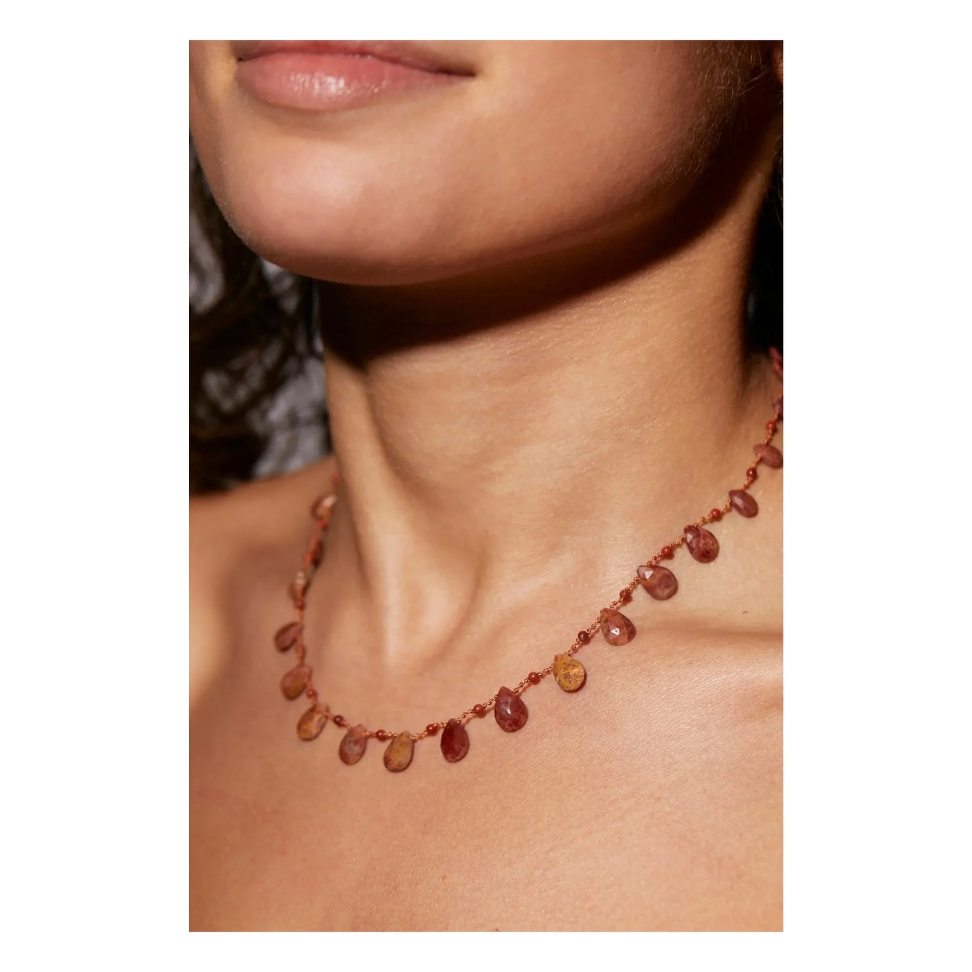 Ivarene - Harper Drops &amp; Beads necklace | Red Jasper