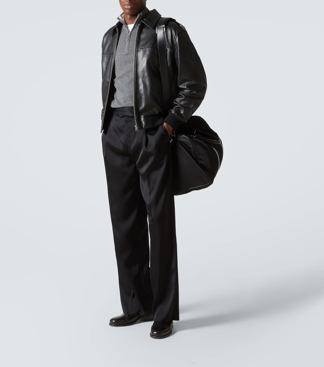 Kiton - Leather-trimmed duffel bag