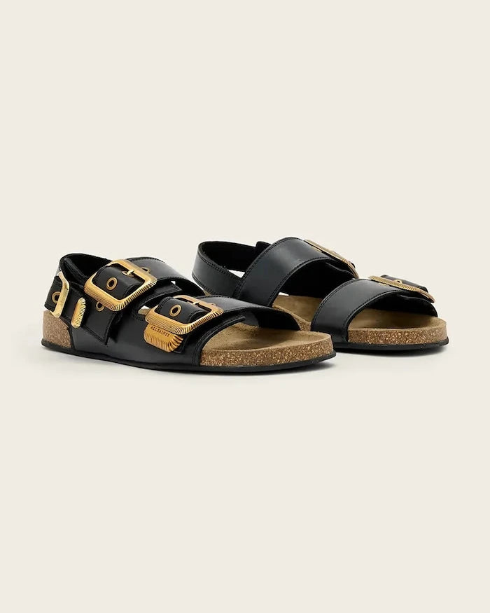 AllSaints Düz Tabanlı Kadın Deri Sandalet Staffa Sandal
