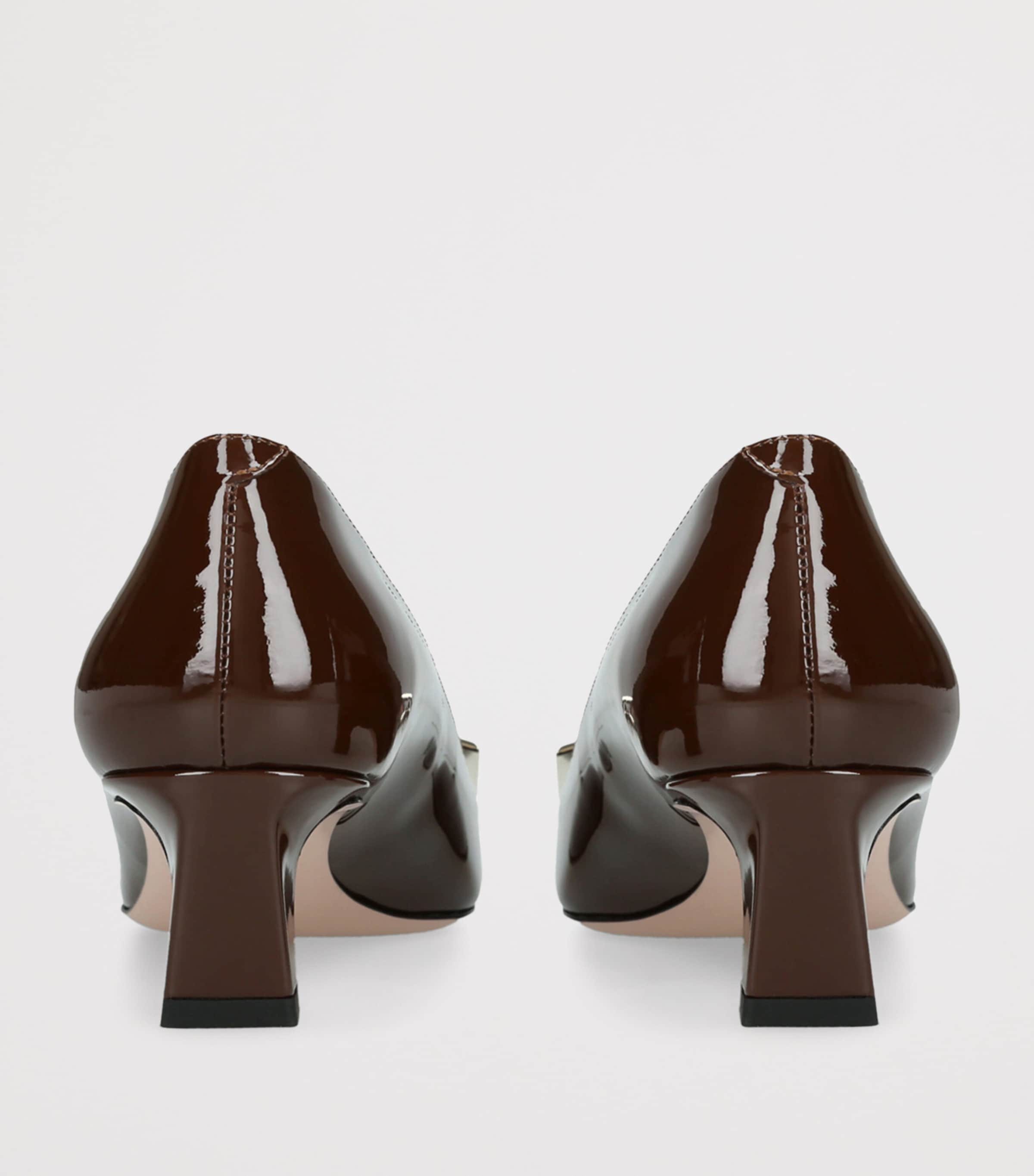 Roger Vivier Brown Patent Leather Belle Vivier Trompette Pumps 45