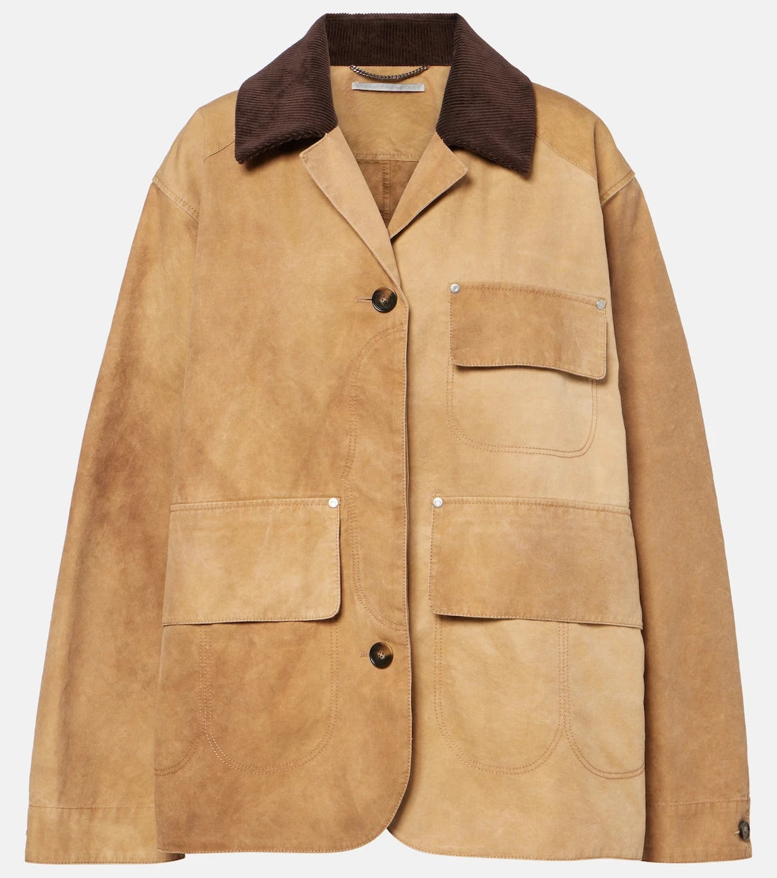Stella McCartney - Corduroy-trimmed cotton field jacket