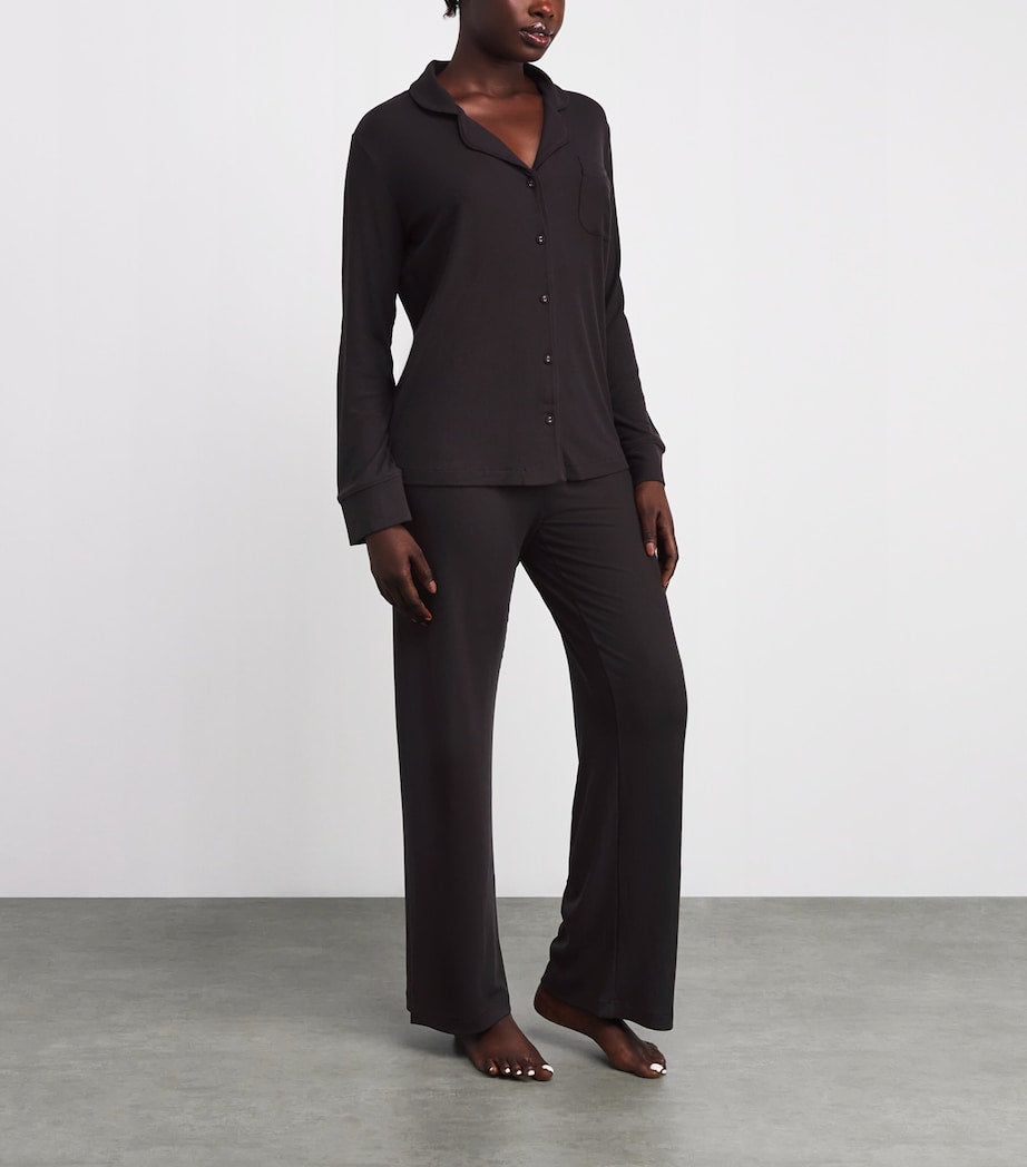 Skims Burgundy Soft Lounge Ribbed Pyjama Set