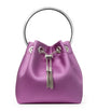 Jimmy Choo Purple Bon Bon Satin Top-Handle Bag