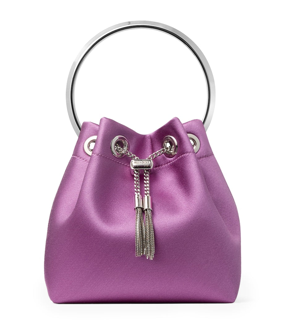 Jimmy Choo Purple Bon Bon Satin Top-Handle Bag