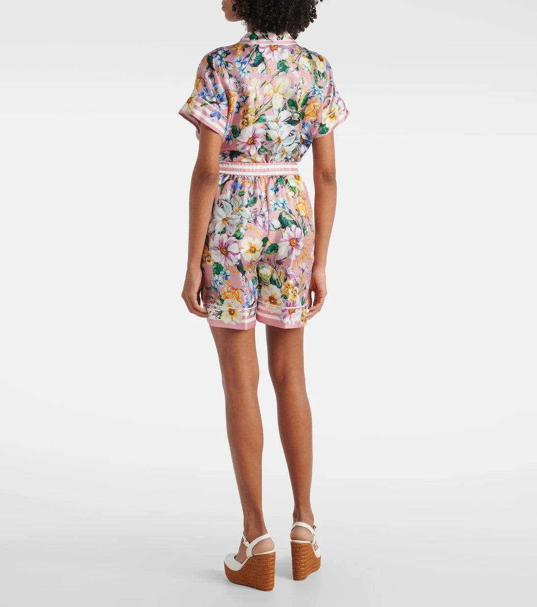 Dolce&Gabbana - Floral silk twill shorts