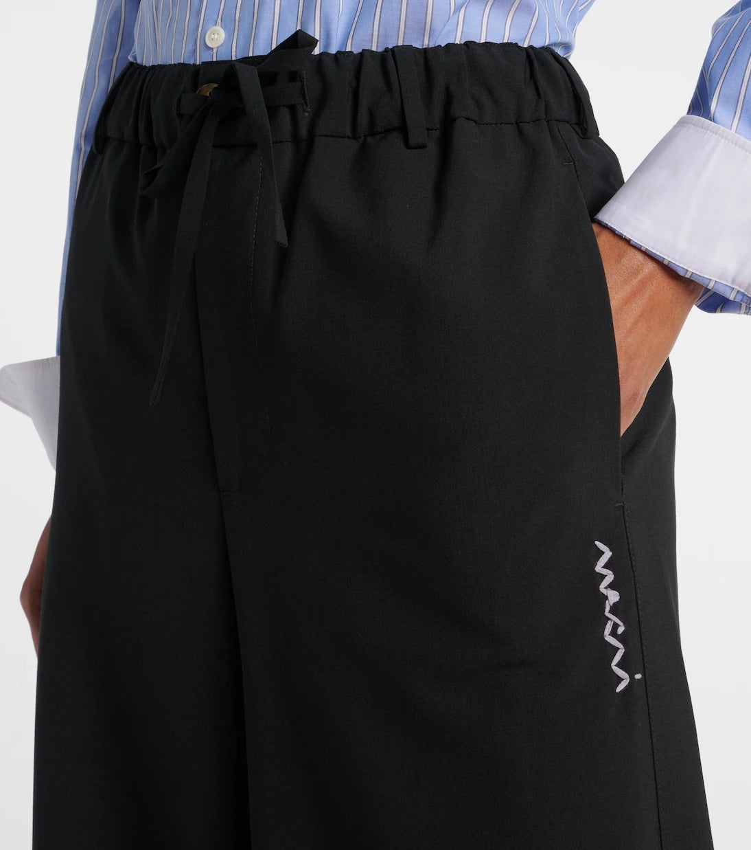 Marni - High-rise gingham wide-leg pants