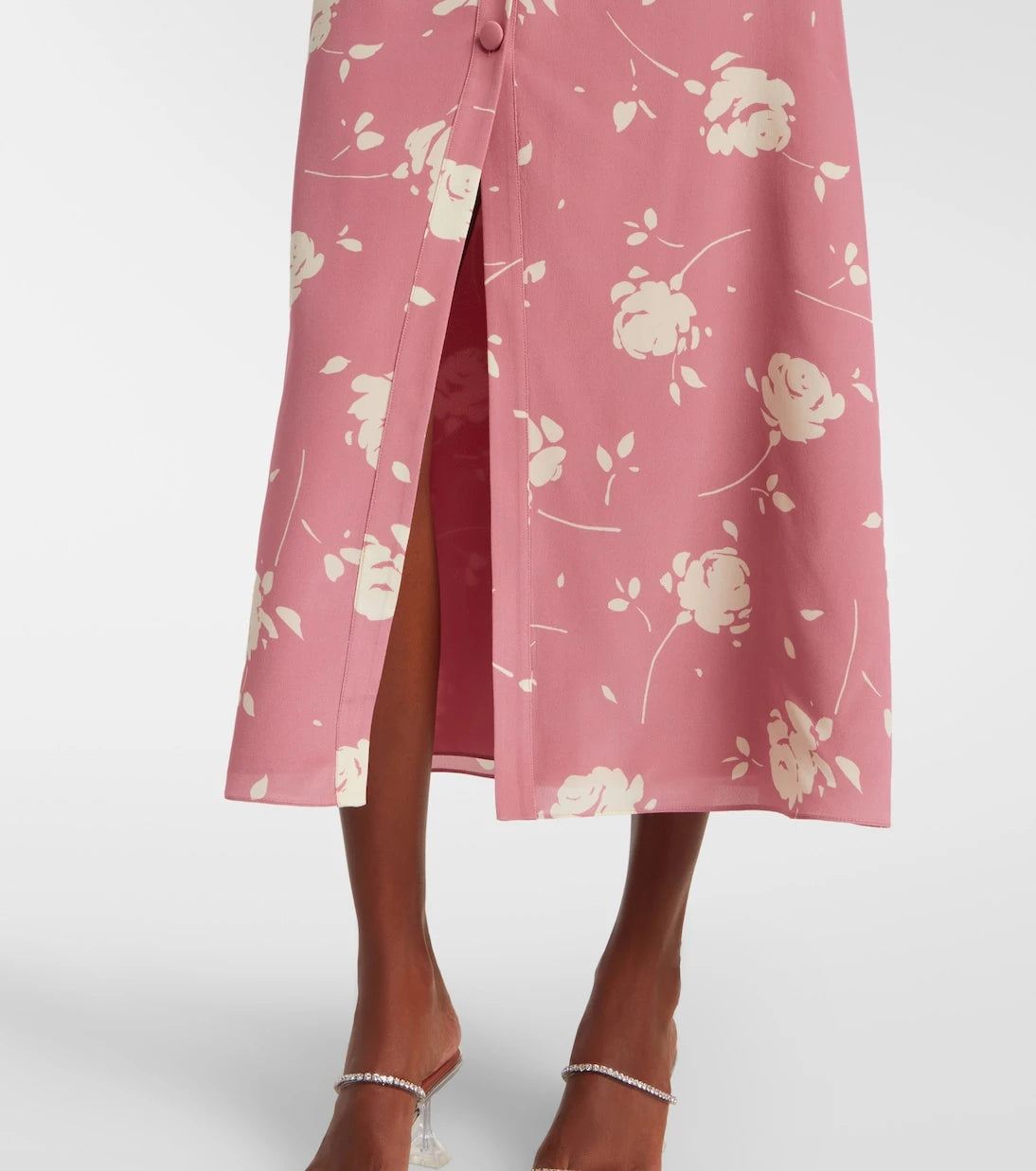 Alessandra Rich - Floral ruffled silk midi dress