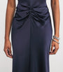 Victoria Beckham Navy Gathered-Waist Maxi Dress