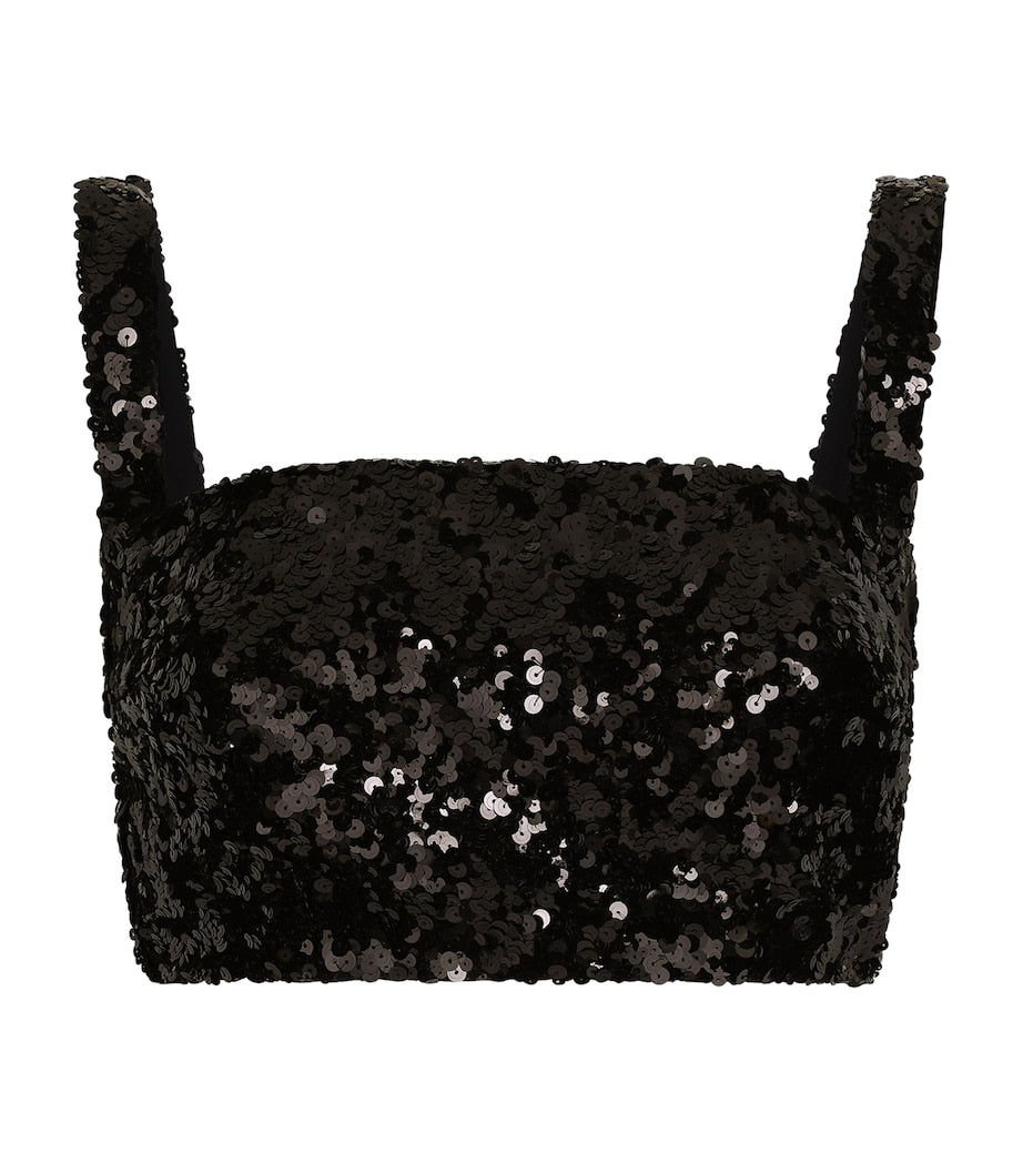 Dolce & Gabbana Multi Sequin Sleeveless Crop Top