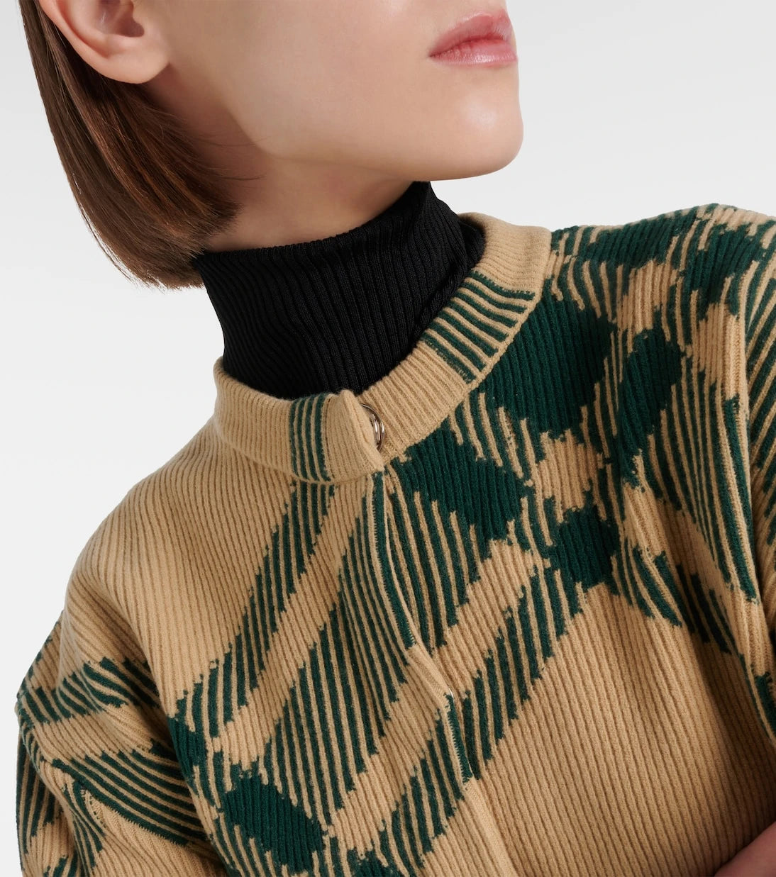 Burberry - كارديغان بربري من مزيج الصوف بنقشة المربعات