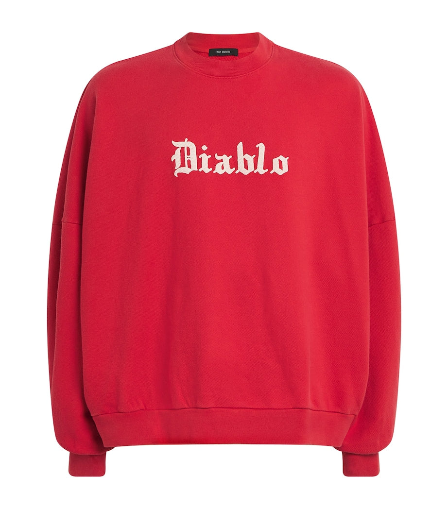 Red Cotton Diablo Hooligan Sweatshirt