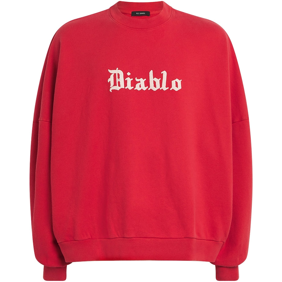 Red Cotton Diablo Hooligan Sweatshirt