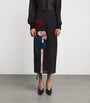Erdem Black Silk-Blend Georgette Appliqué Midi Skirt