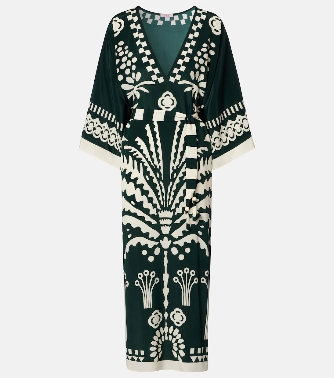 Eres - Belted printed silk kaftan