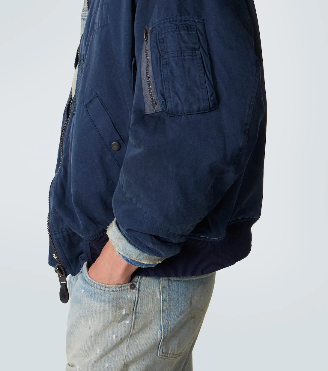 A.Presse - Vintage silk and cotton bomber jacket