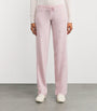 William Sharp Pink Cashmere Crystal-Embellished Sweatpants
