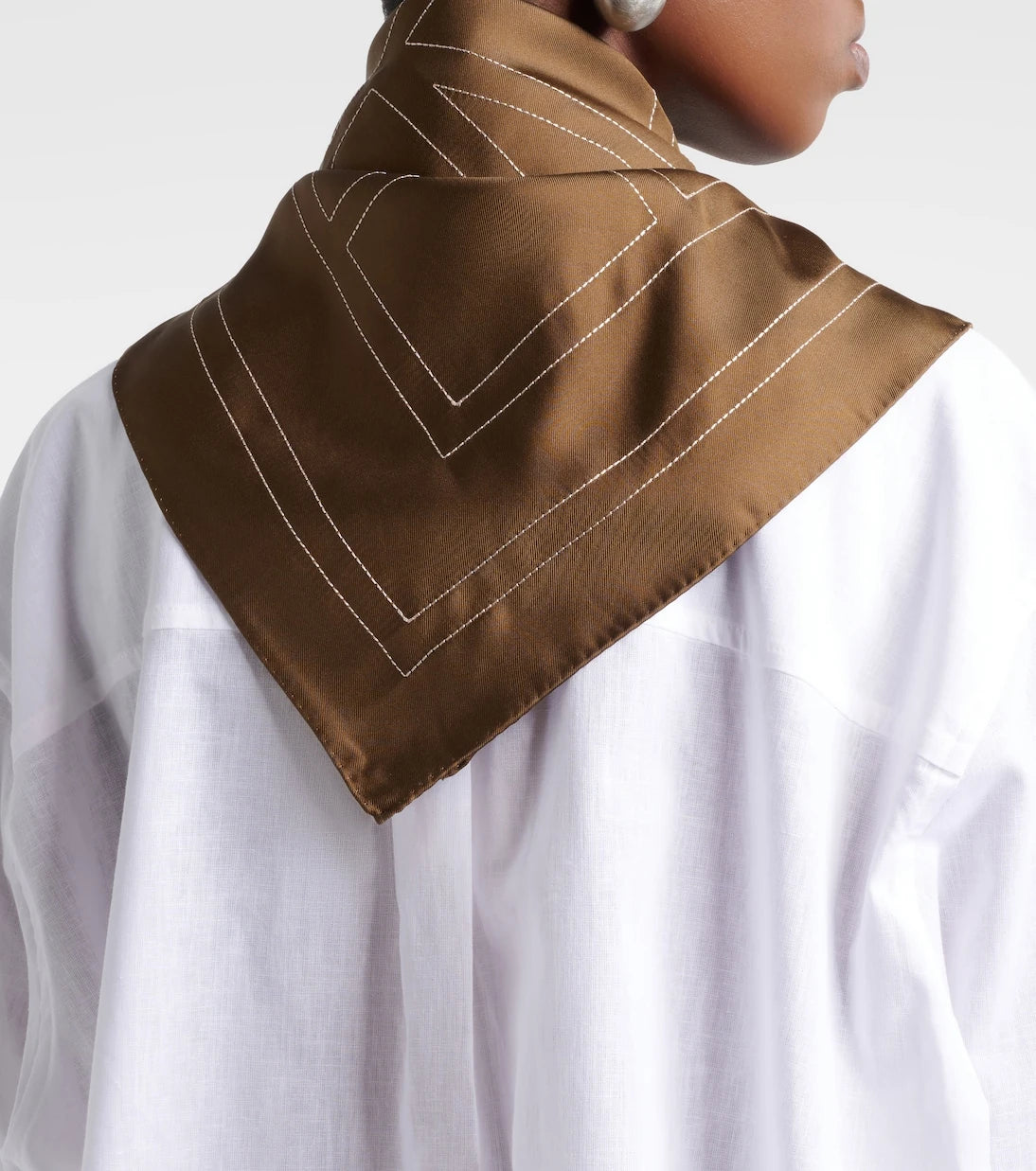 Toteme - Embroidered monogram silk scarf
