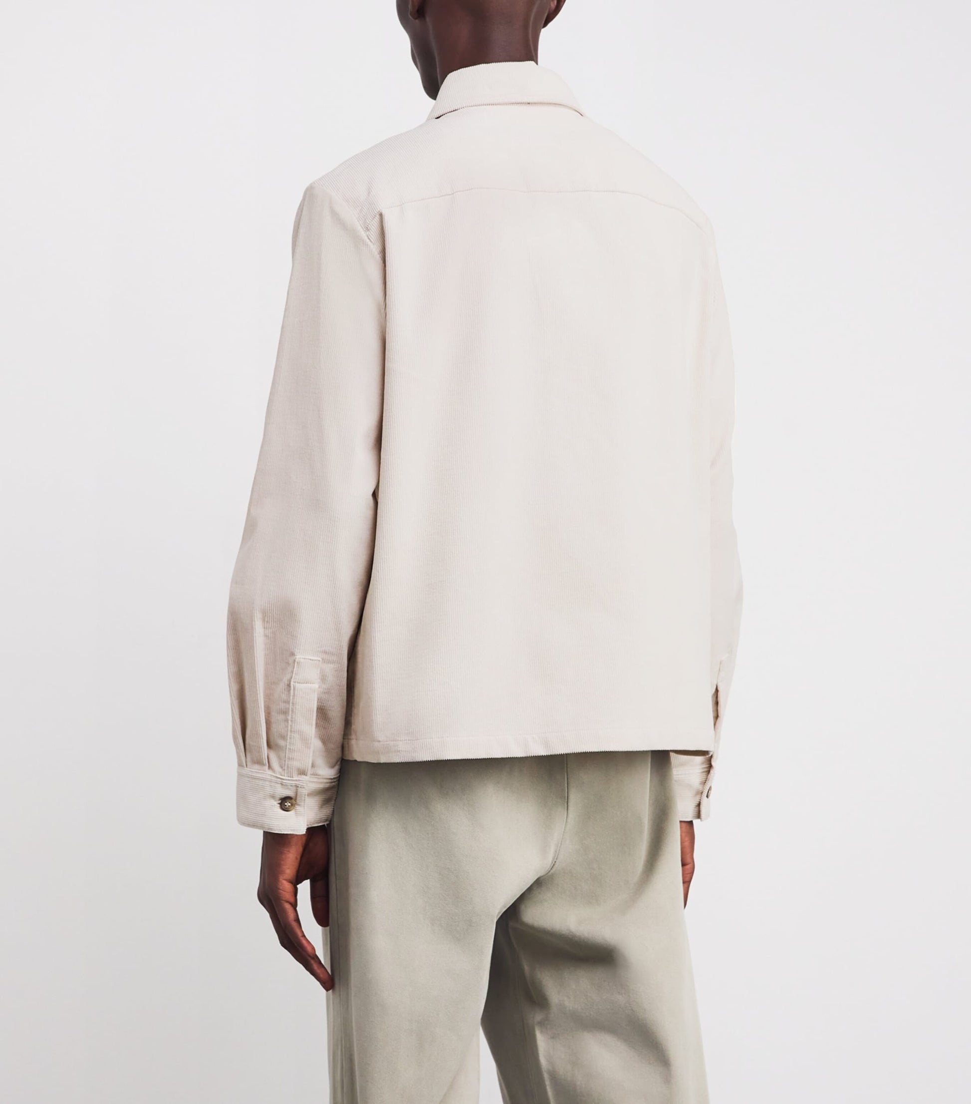 A.P.C. White Cotton Corduroy Leon Overshirt