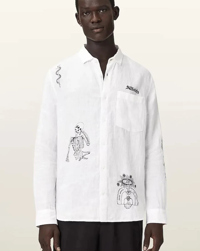AllSaints erkek keten gömlek TERROR