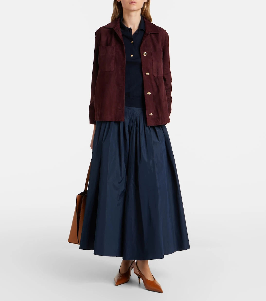 'S Max Mara - Pleated taffeta maxi skirt