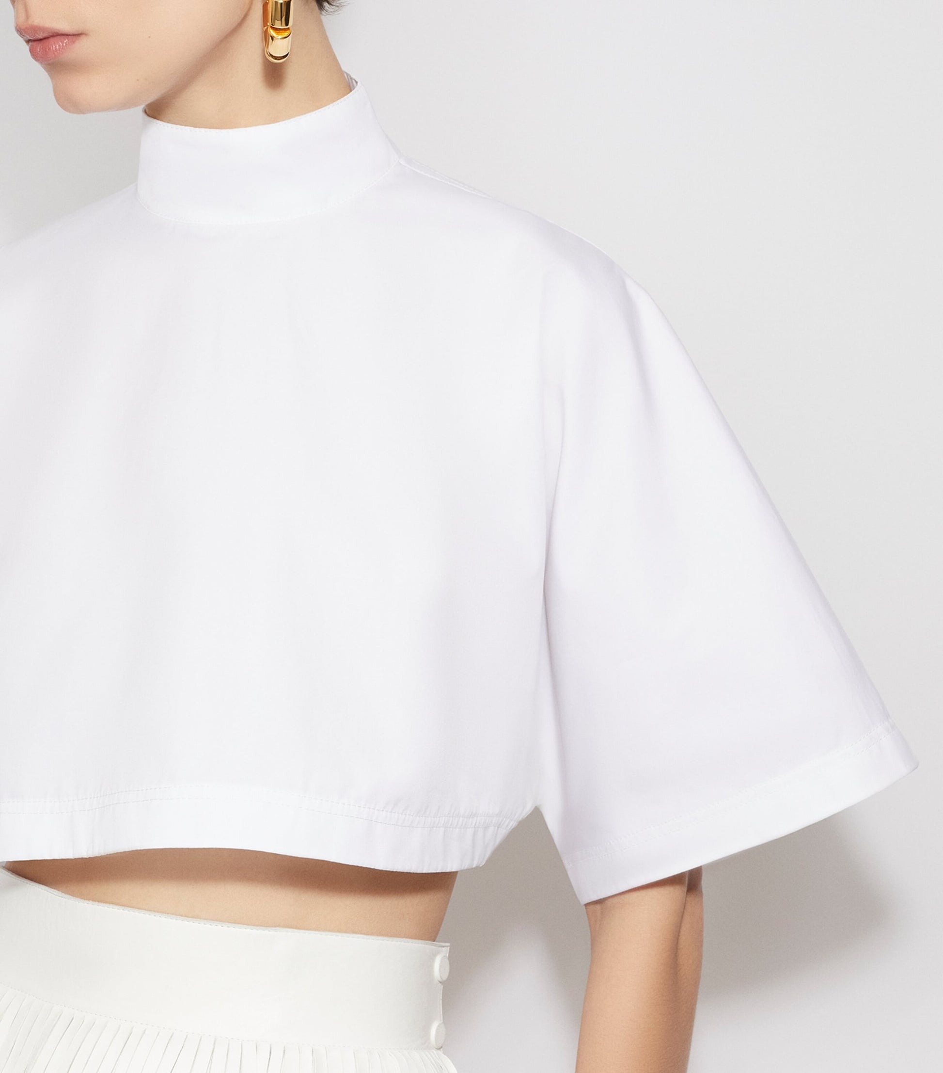 White High-Neck Crop Top