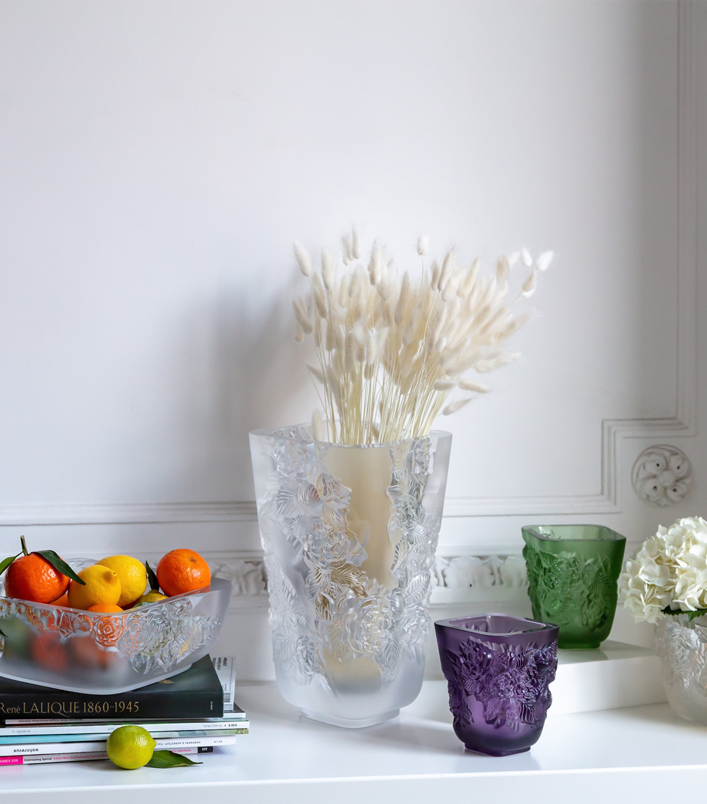 Large Crystal Pivoines Vase (35cm)